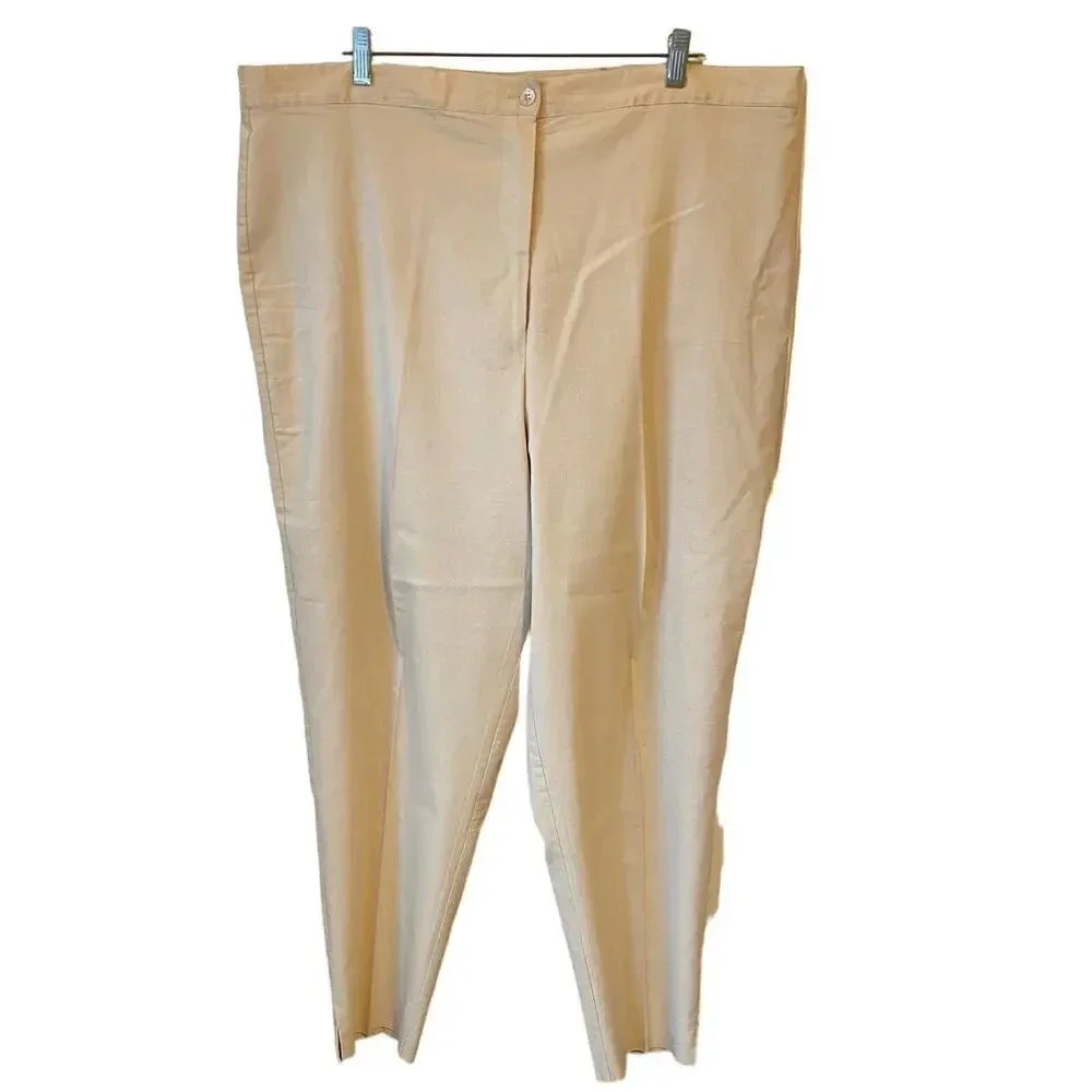 S.C. & Co. Women Stretch Dress Pants Made in Canada Plus Size 22 Beige